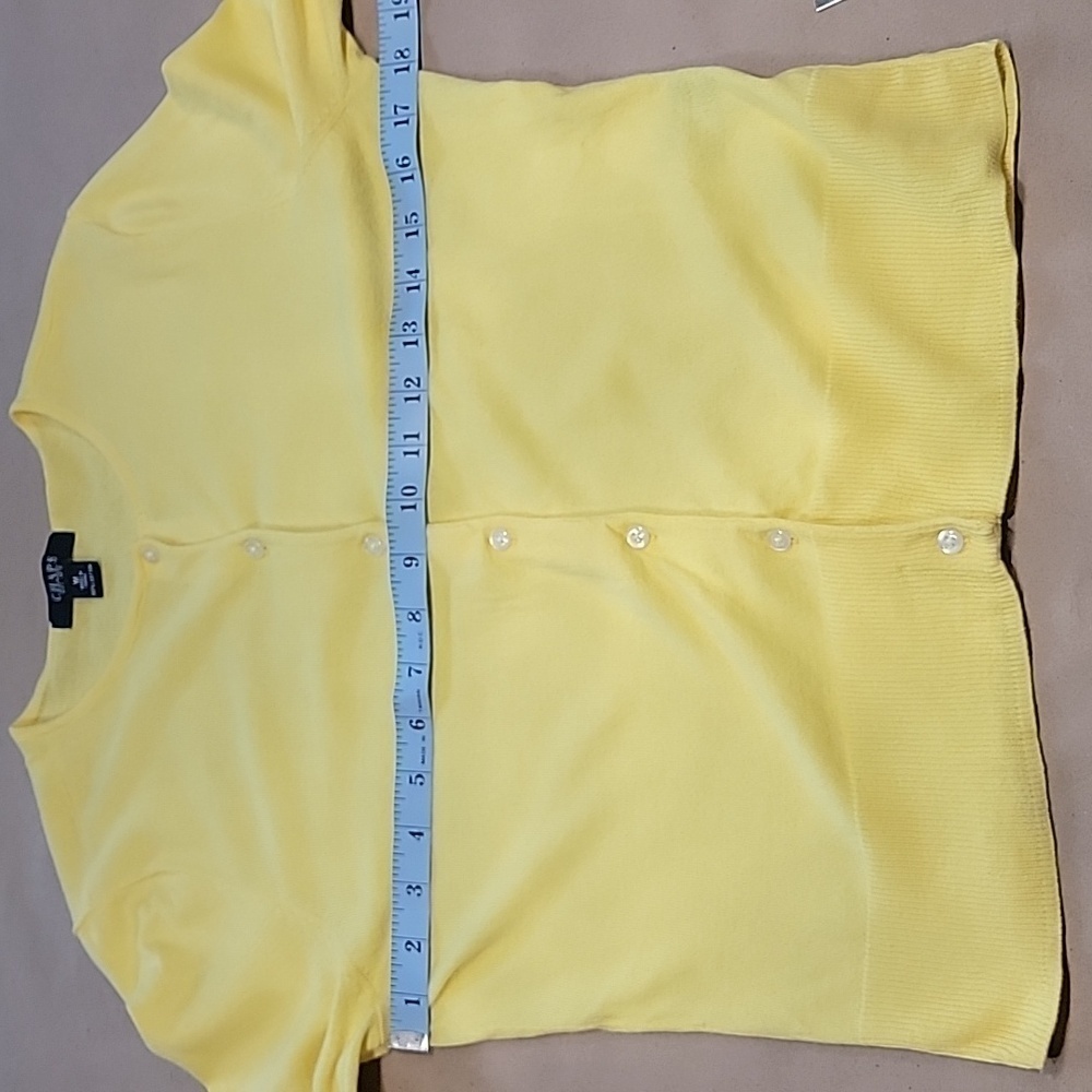 Chaps Size M Lemon Yellow Button Front Long Sleev… - image 5
